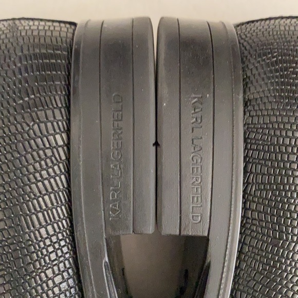 Karl Lagerfeld Paris | Textured Leather Bit Apron Toe Loafers LF1D2058 Black 7.5 - Picture 12 of 15